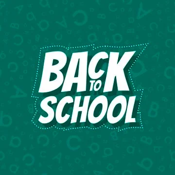 Back to school poster design with seamless abc pattern background Ilustración de archivo