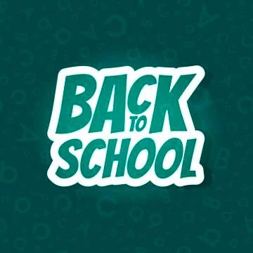 Back to school poster design with seamless abc pattern background Stock Illustration