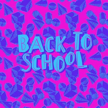 Back to school poster design with seamless numbers pattern background Illustrazione stock