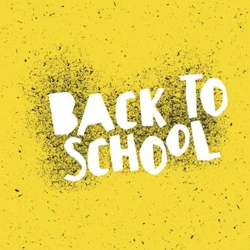 Back to school poster design with yellow background Stock Illustration