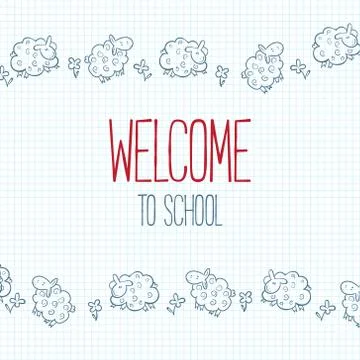 Back to school poster with doodles Stock Illustration