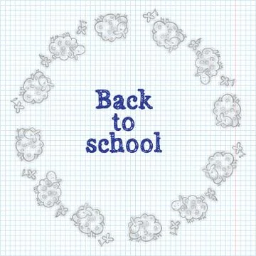 Back to school poster with doodles Stock Illustration