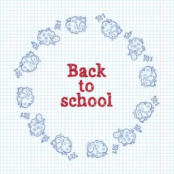 Back to school poster with doodles Stock Illustration