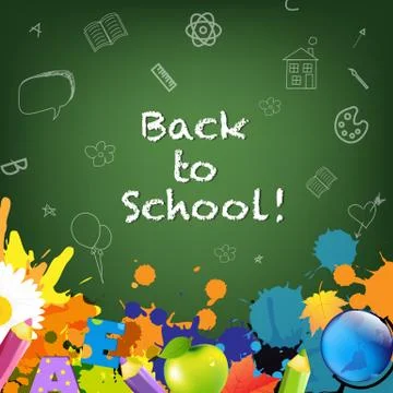 Back to school poster Stock Illustration
