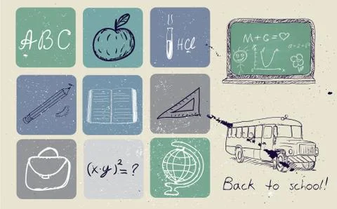 Back to school poster. Stock Illustration