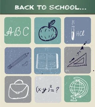 Back to school poster. Stock Illustration