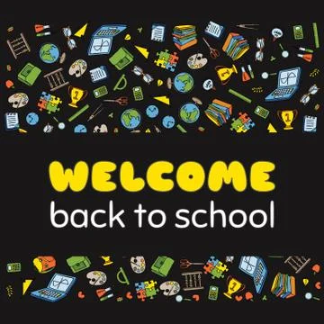 Back to School poster Illustrazione stock