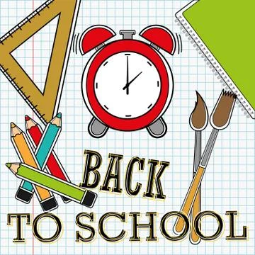 Back to school poster Illustrazione stock