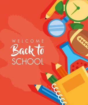 Back to school poster with Stock Illustration