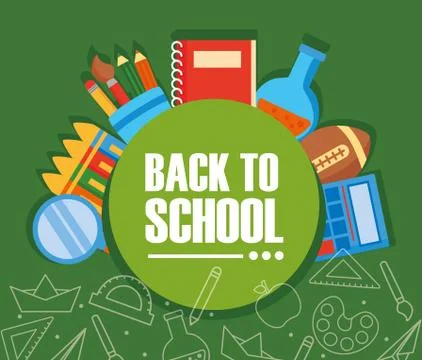 Back to school poster with Stock Illustration