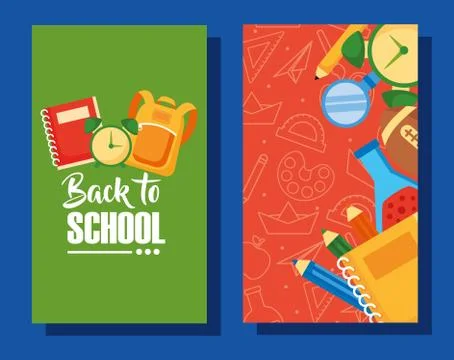 Back to school poster with Stock Illustration