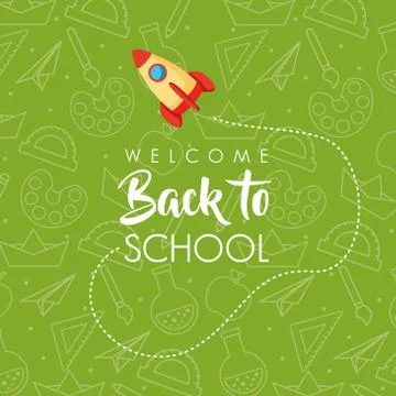 Back to school poster with Stock Illustration