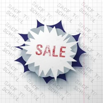 Back to school poster with letters made from halftone dots, sale design layout Stock Illustration
