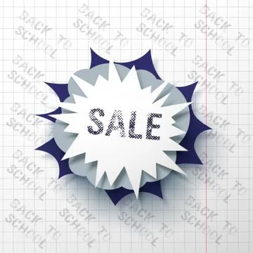 Back to school poster with letters made from halftone dots, sale design layout Illustrazione stock