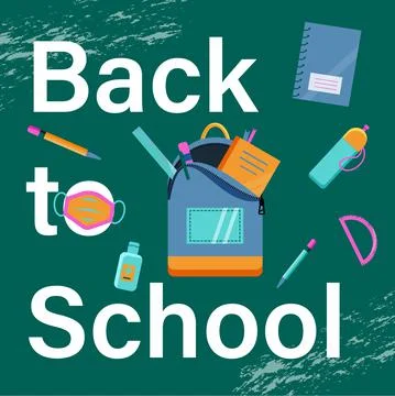 Back to School poster or banner. Stock Illustration