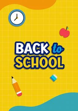 Back to school poster template. Educational illustration design for greetin.. Stock Illustration
