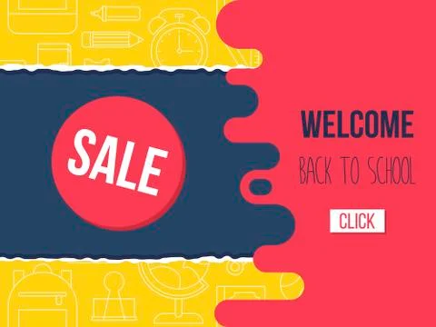 Back to school poster template, vector illustration Stock Illustration