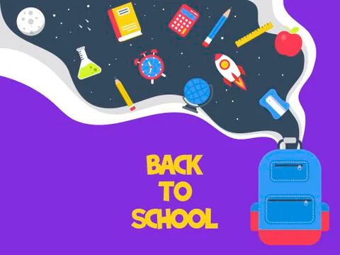 Back to school poster template vector illustration Stock Illustration