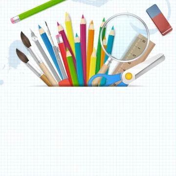 Back to school poster vector background with place for text Ilustração Stock
