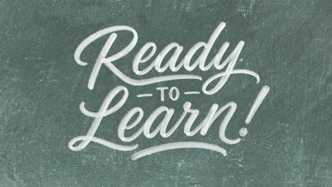 Back To School: Ready to Learn Chalkboard Lettering Animation Vídeos de archivo 347530315