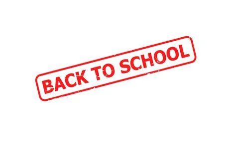 Back to school red grunge stamp text Stock Illustration