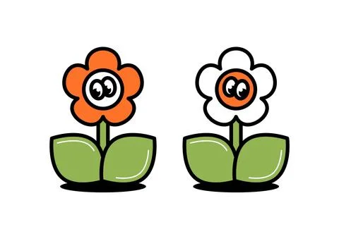 Back to school retro contemporary vector art. Funky groovy flowers with cut.. Stock Illustration