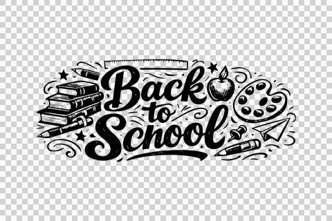 Back to School Retro Typography Horizontal Design Illustrazione stock