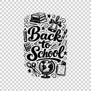Back to School Retro Typography Vertical Design Illustrazione stock