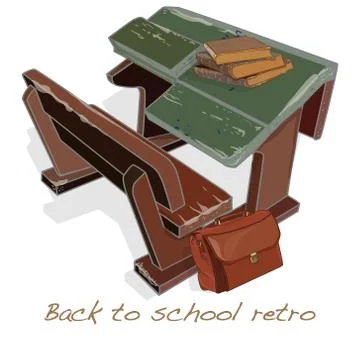 Back to school retro vector Stock Illustration