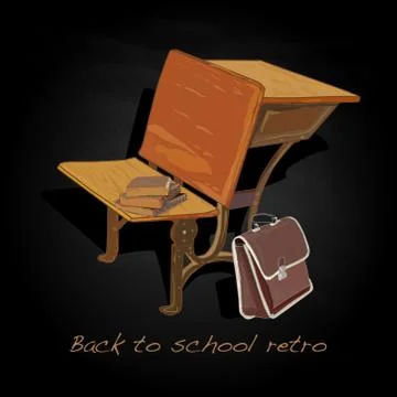 Back to school retro vector Stock Illustration