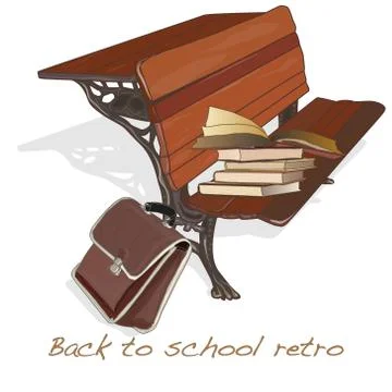 Back to school retro vector Stock Illustration