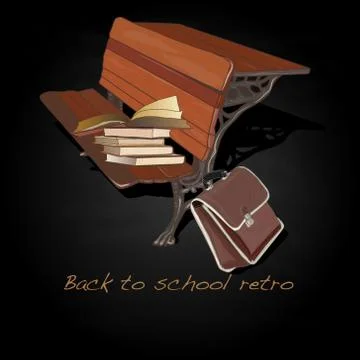 Back to school retro vector Stock Illustration