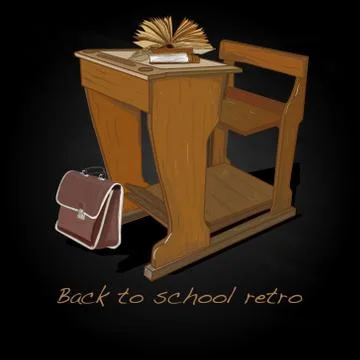 Back to school retro vector Stock Illustration
