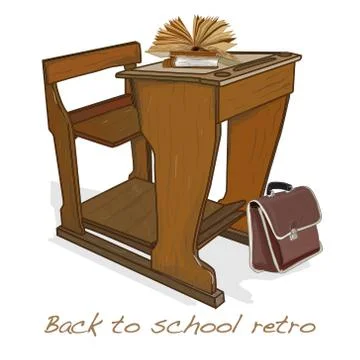 Back to school retro vector Stock Illustration