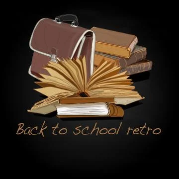 Back to school retro vector Stock Illustration