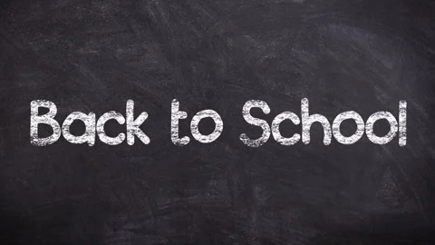 Back to School Rolling Chalk Text Animation on Blackboard Stock Footage 340360389