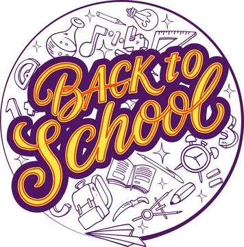 Back to School round composition Stock Illustration