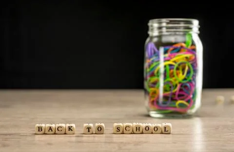 Back to school with rubber bands Stock Photos