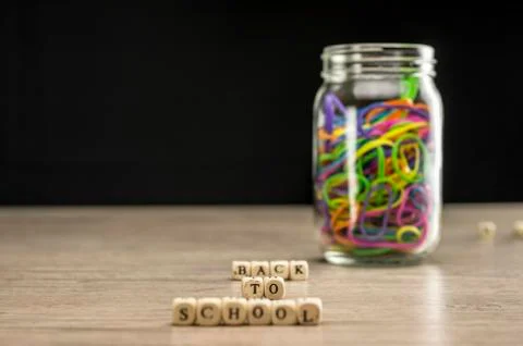 Back to school with rubber bands Stock Photos
