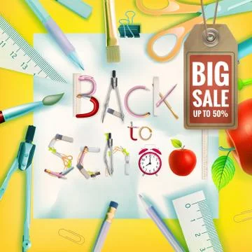 Back to School sale background. EPS 10 Stock Illustration