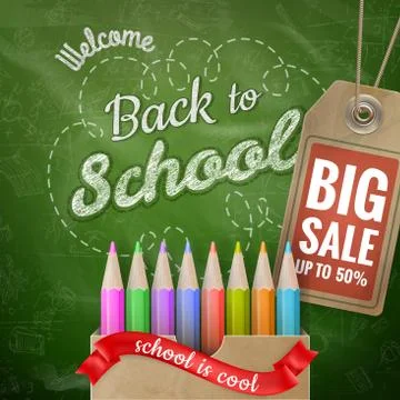 Back to School sale background. EPS 10 Stock Illustration