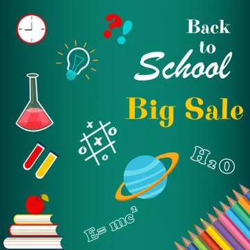 Back to school sale background. Stock Illustration