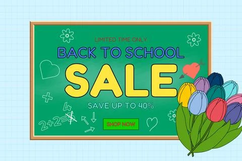 Back to School Sale with Creative Elements Stock Illustration