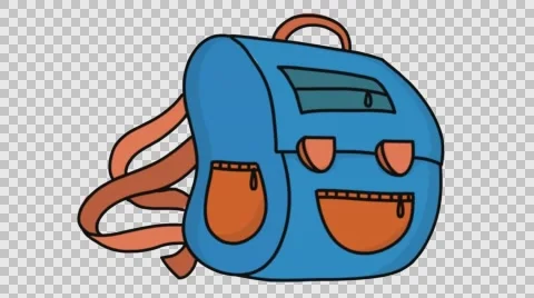 Back to School - School Bag 2 sketch illustration hand drawn animation Stock Footage 64344697