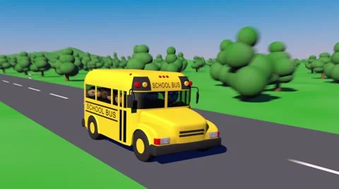 Back To School. School bus goes to school. Stock Footage 64155261