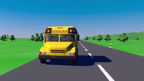 Back to school. School bus goes to school. The bus carries children to school. Stock Footage 78728728