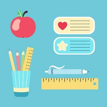 Back to school. School supplies. Stock Illustration