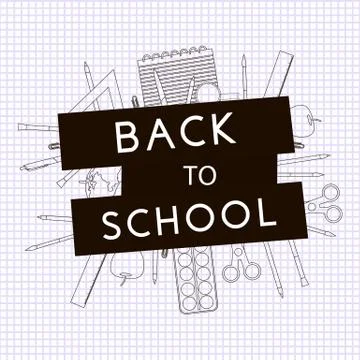 Back to School with school supplies. Vector illustration. 스톡 일러스트