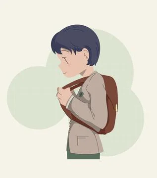 Back to school. Schoolboy with backpack. Schoolmate flat vector illustration. Stock Illustration