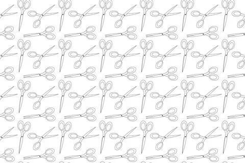 Back to School Scissors Pattern for Coloring Stock Illustration